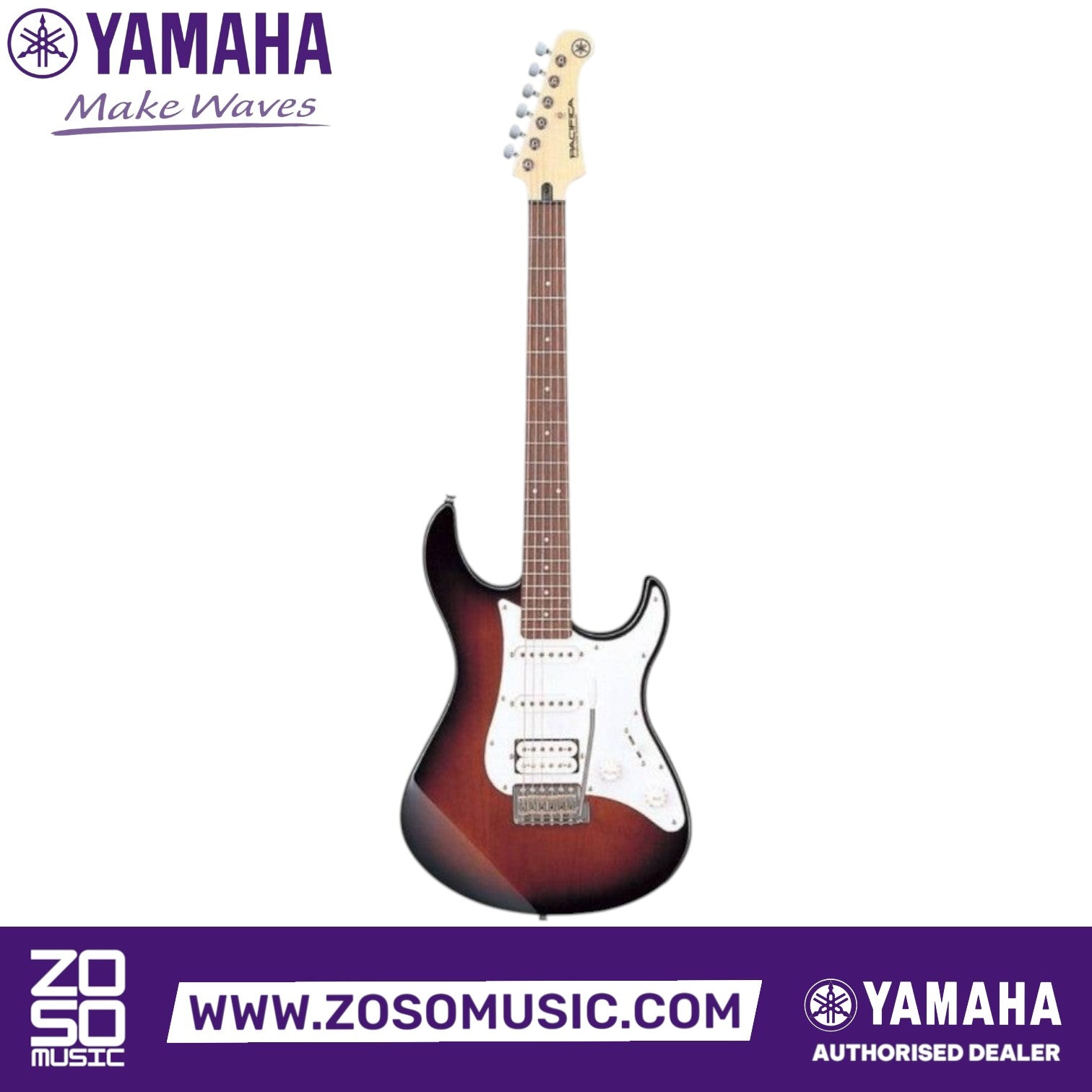 Zoso Music Yamaha PAC112J Pacifica electric guitar in Old Violin Sunburst finish with maple neck and rosewood fretboard