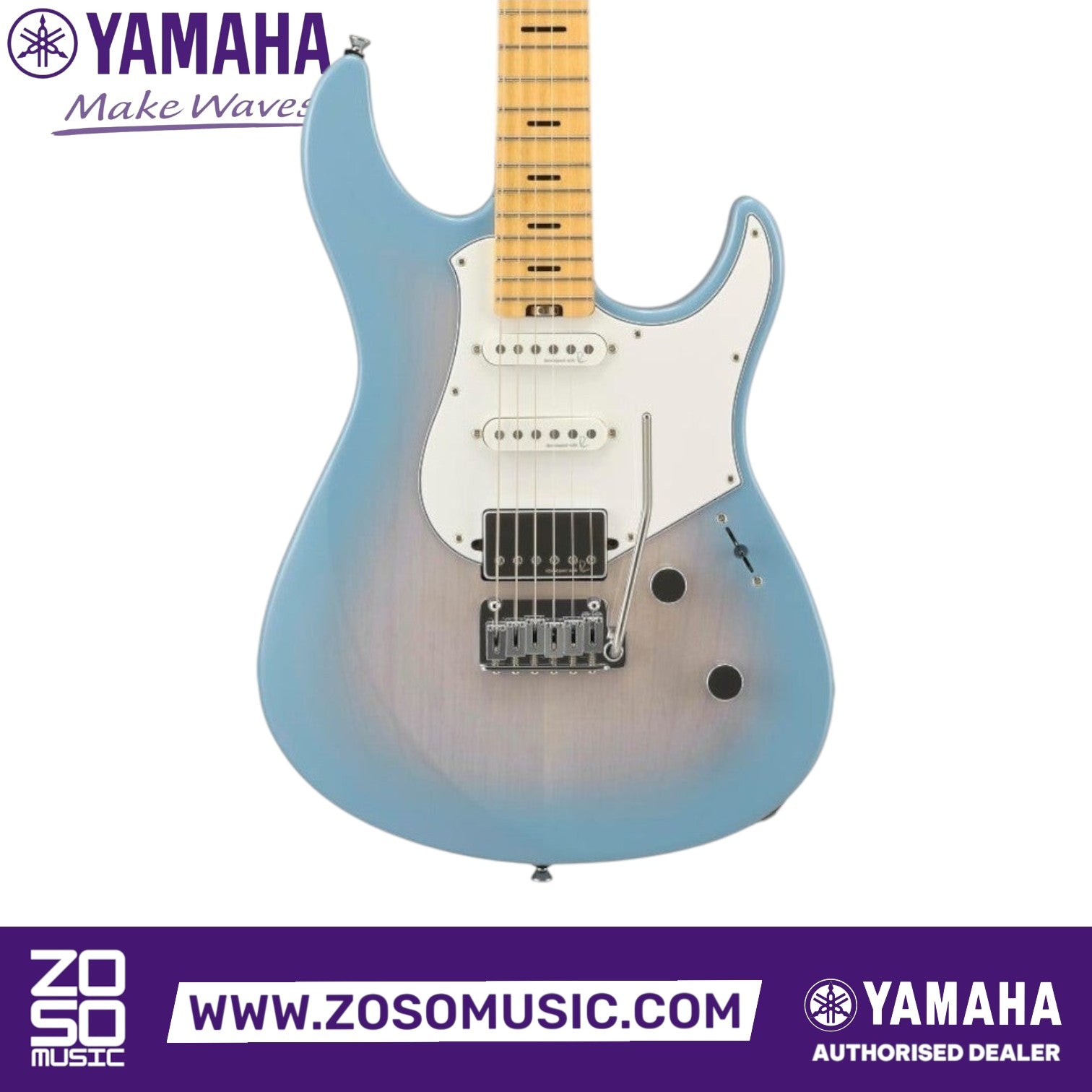 Zoso Music Yamaha Pacifica Professional electric guitar in Beach Blue Burst with maple fretboard and HSS pickups