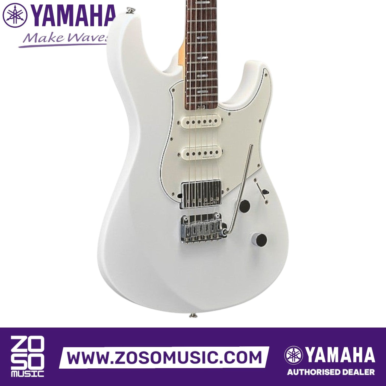 Zoso Music Yamaha Pacifica Standard Plus electric guitar in Shell White with rosewood fingerboard and HSS pickups