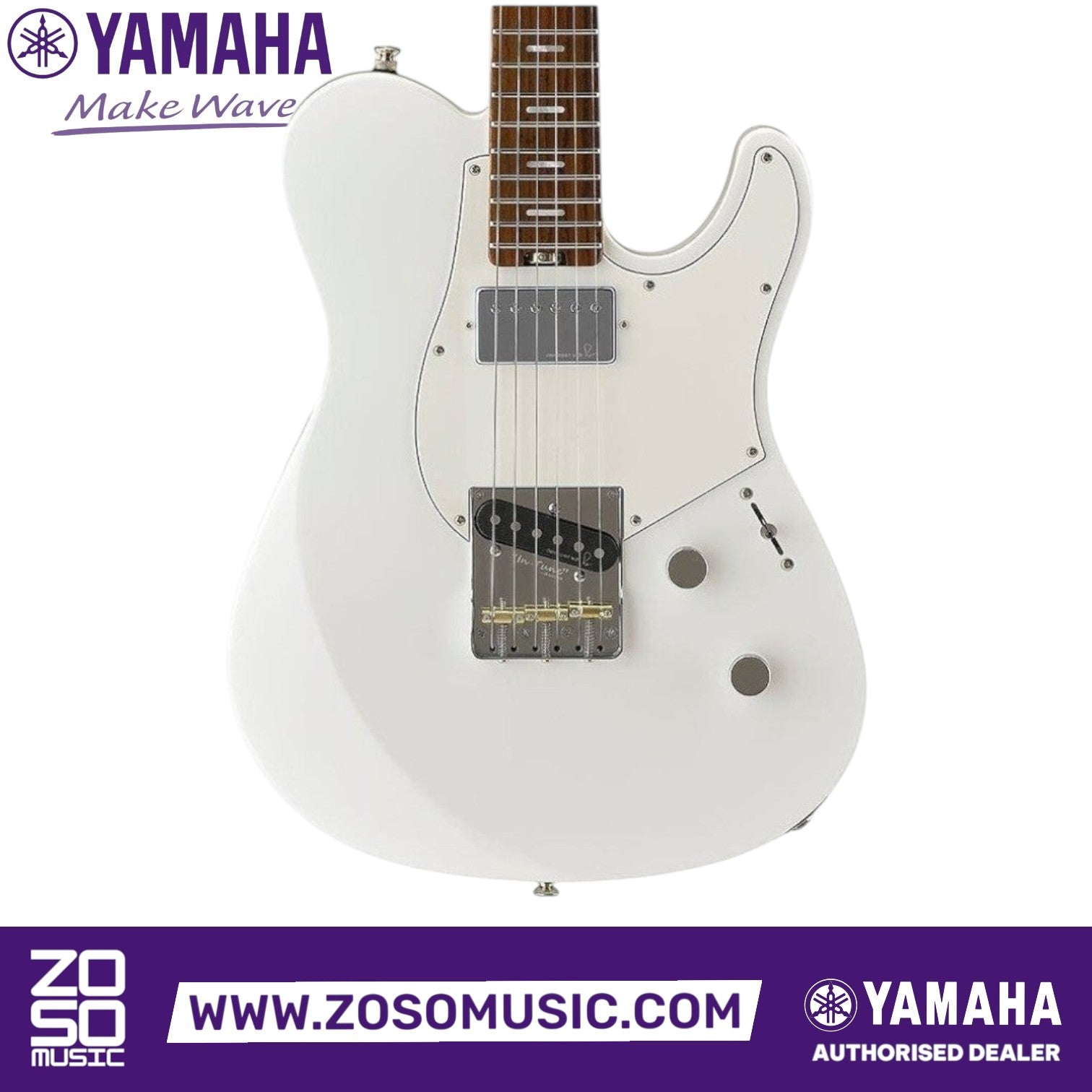 Zoso Music Yamaha Pacifica Standard Plus electric guitar in white with rosewood fingerboard and chrome hardware