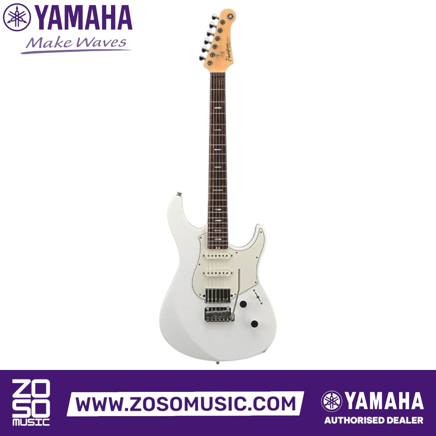 Zoso Music Yamaha Pacifica Standard Plus electric guitar in Shell White with rosewood fingerboard and HSS pickups