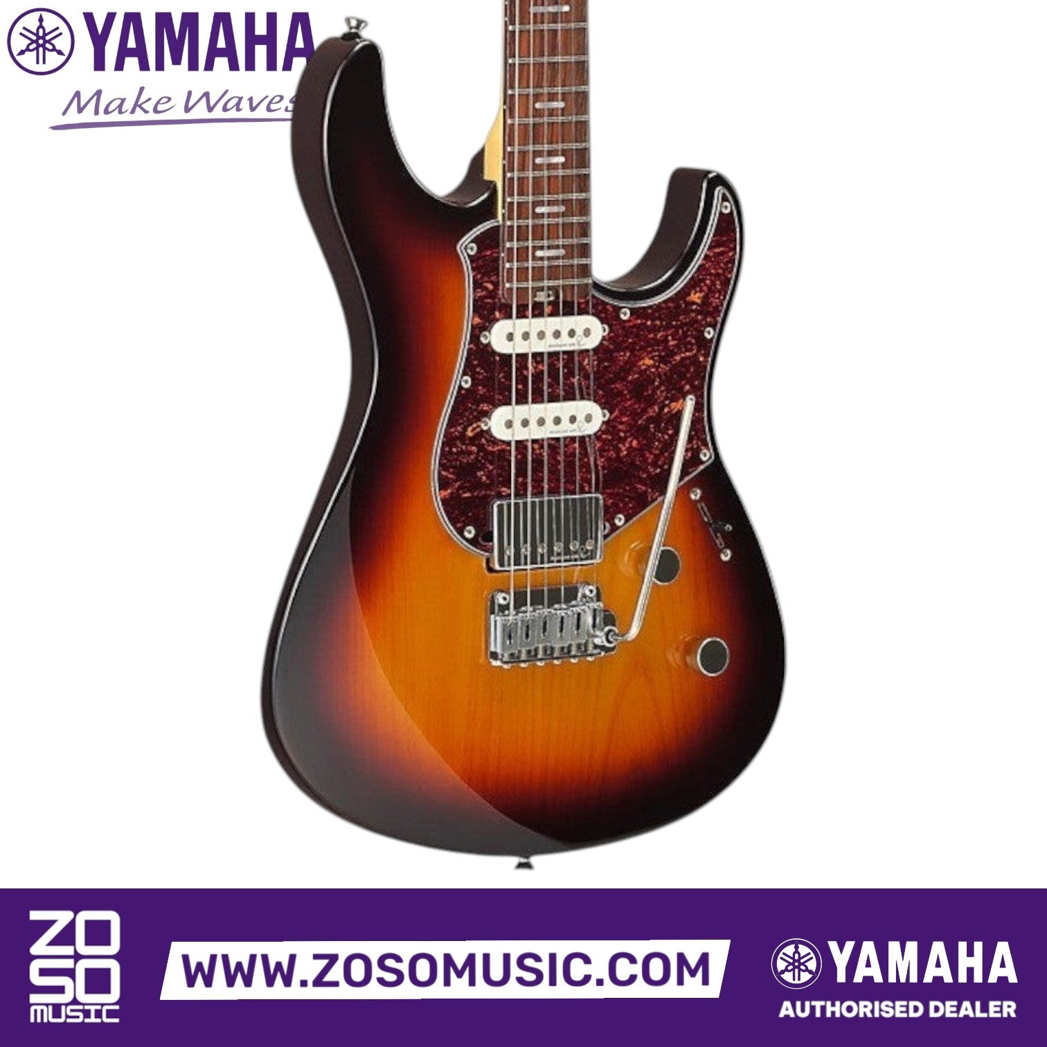 Zoso Music Yamaha PACP12 Pacifica Professional electric guitar in Desert Burst finish with HSS pickup configuration.