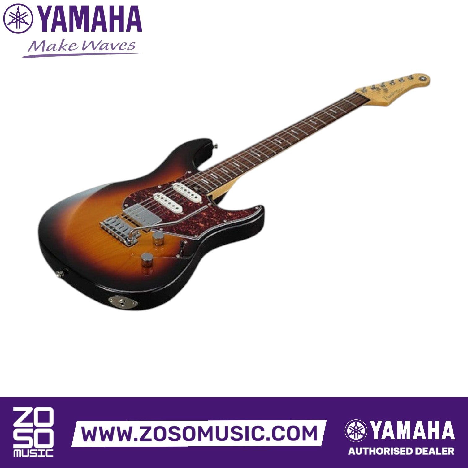 Zoso Music Yamaha PACP12 Pacifica Professional electric guitar in Desert Burst finish with HSS pickup configuration.