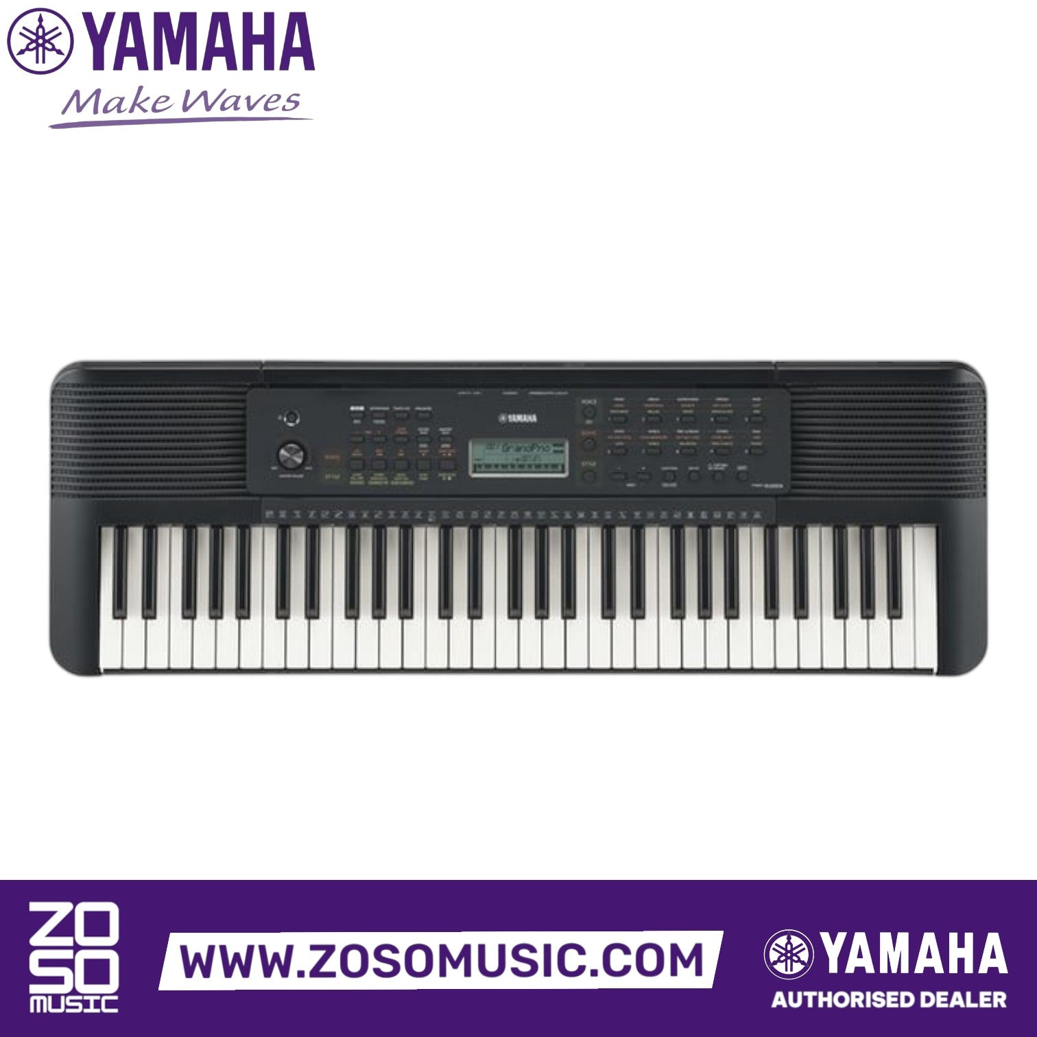 Zoso Music Yamaha PSR-E283 61-key black portable digital keyboard with LCD display and control panel