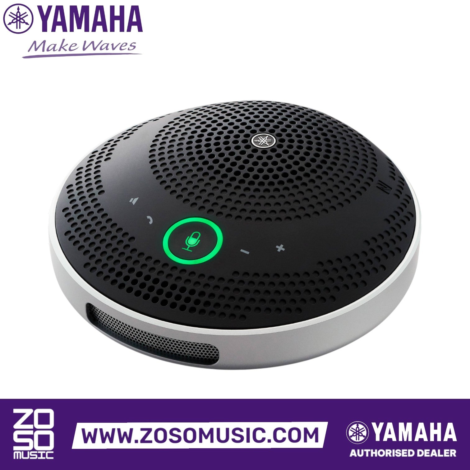 Zoso Music Yamaha YVC-200 portable black USB and Bluetooth speakerphone with touch sensor buttons