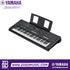 Zoso Music Yamaha PSR-E483 61-key portable keyboard with black finish, LCD screen, and music rest on white background