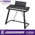 Zoso Music Yamaha PSR-SX620 61-key arranger keyboard on a black stand with a music rest and color display screen.