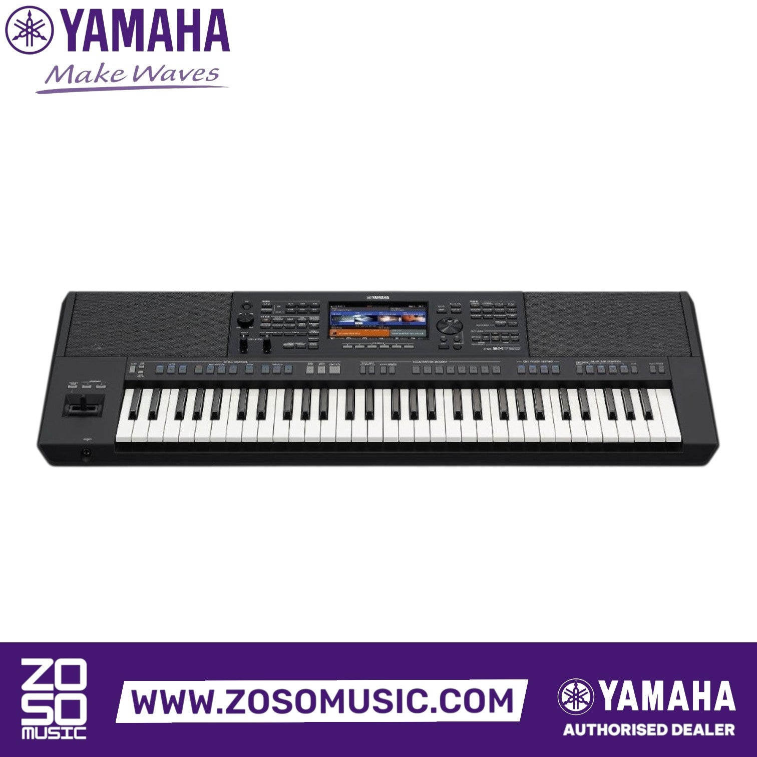Yamaha PSR-SX720 61-key arranger workstation with color touchscreen and joystick controller at Zoso Music