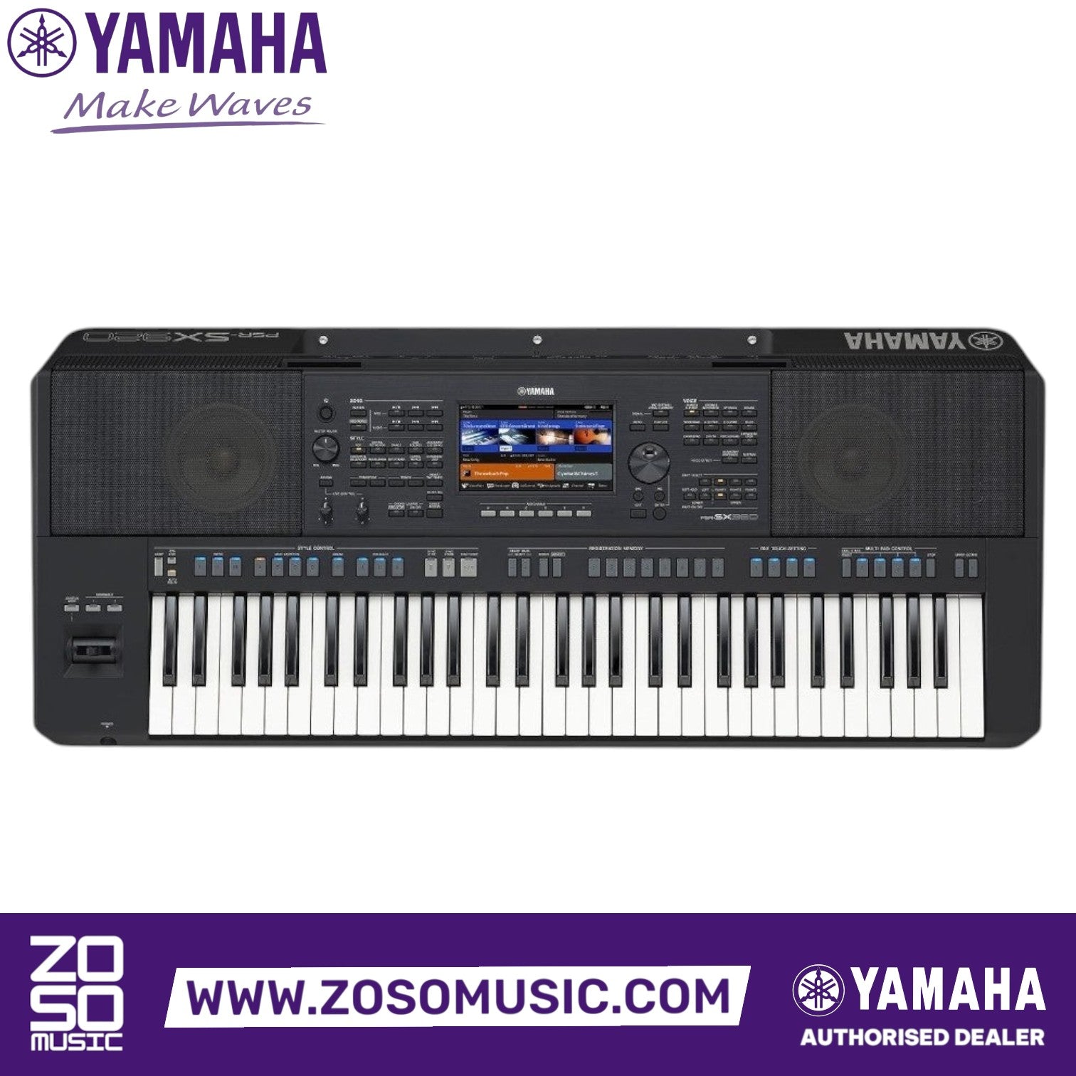 Zoso Music Yamaha PSR-SX920 61-key professional arranger workstation with color touchscreen and control interface
