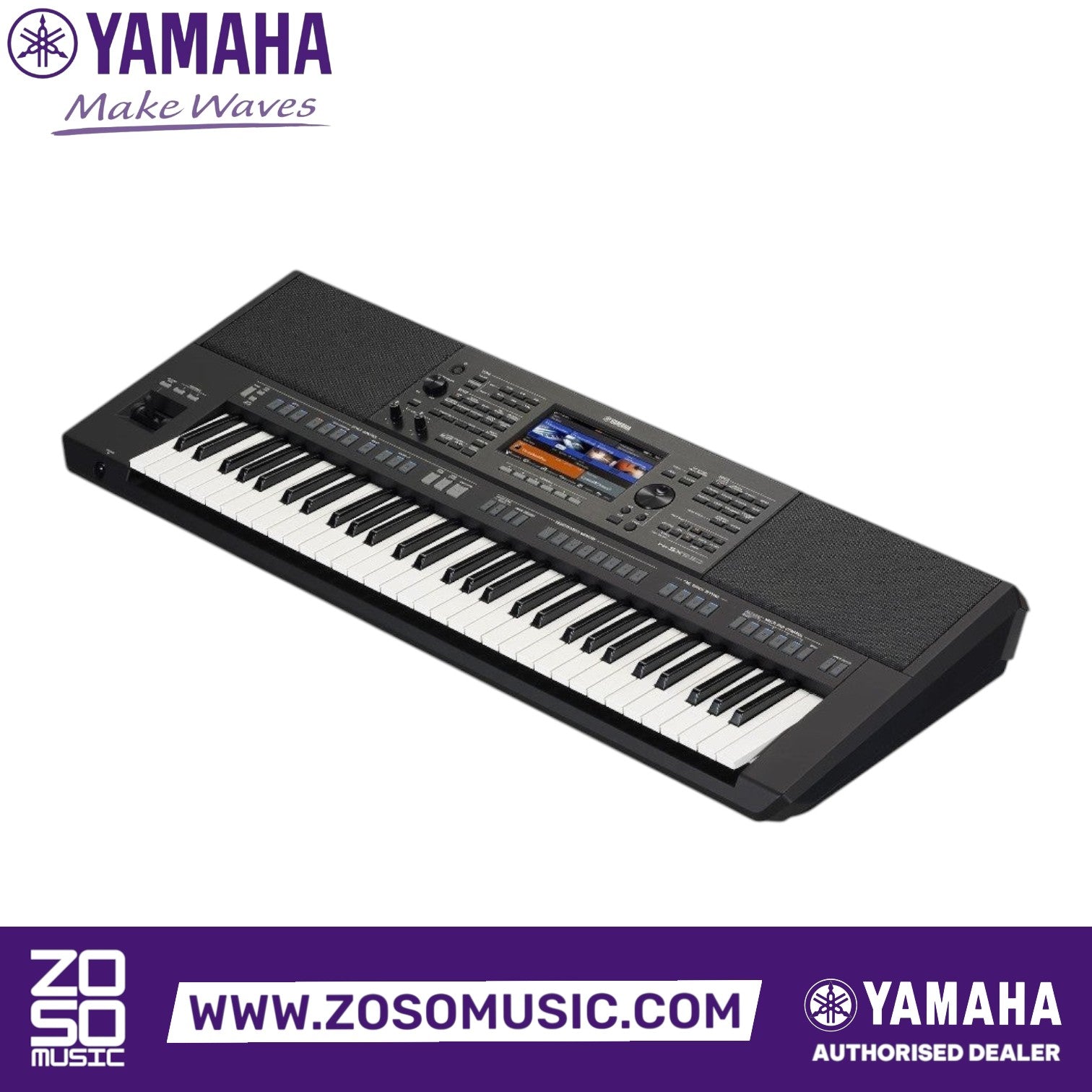 Zoso Music Yamaha PSR-SX920 61-key professional arranger workstation with color touchscreen and black finish.