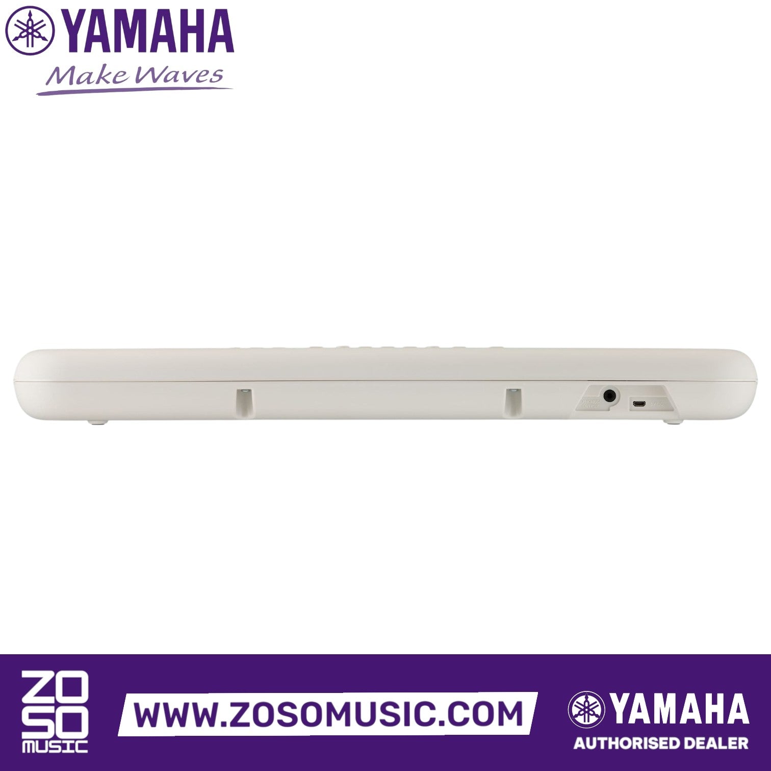 Zoso Music Yamaha Remie PSS-E30 mini keyboard rear panel showing headphone jack and USB port