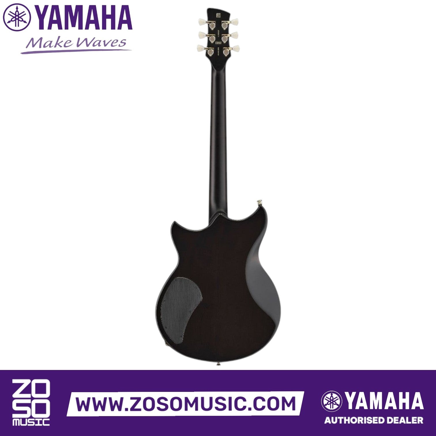 Back view of Zoso Music Yamaha 60th Anniversary Revstar Professional RSP20 electric guitar in Noble Black Burst finish