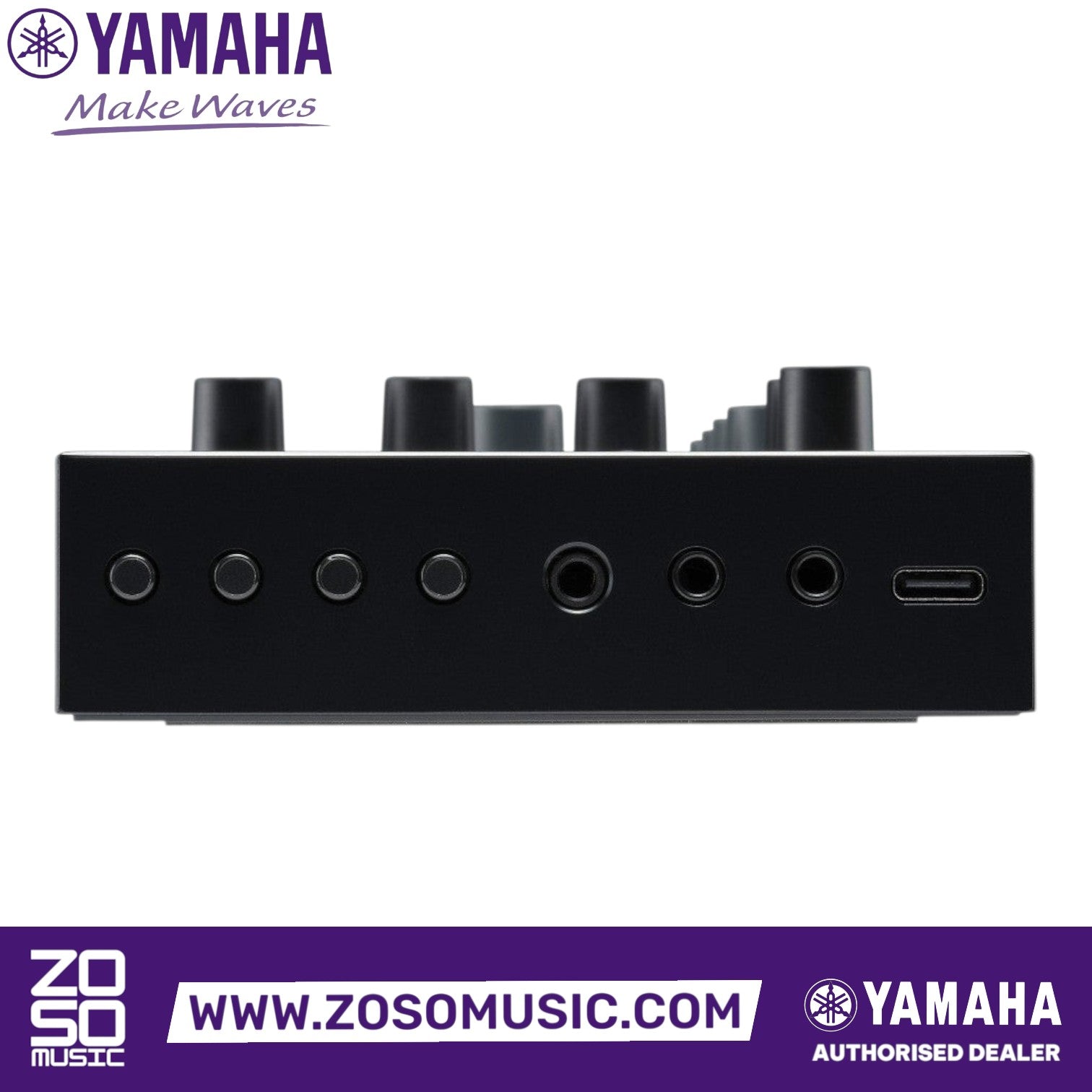 Zoso Music Yamaha Seqtrak mobile music ideastation showing the rear panel connectivity ports and USB-C input.