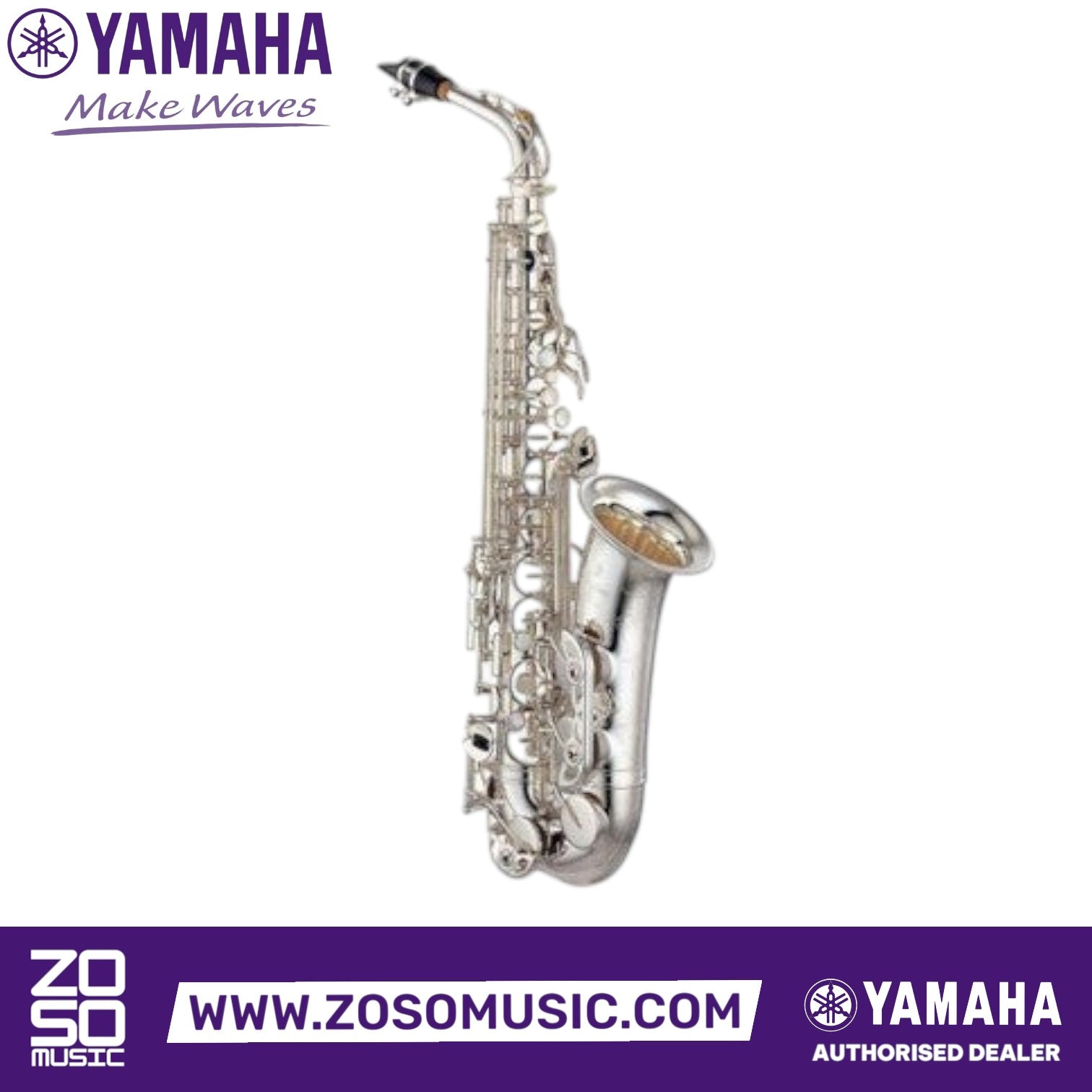 Zoso Music Yamaha YAS-82ZS Custom Z Series silver-plated alto saxophone with hand-engraved brass body