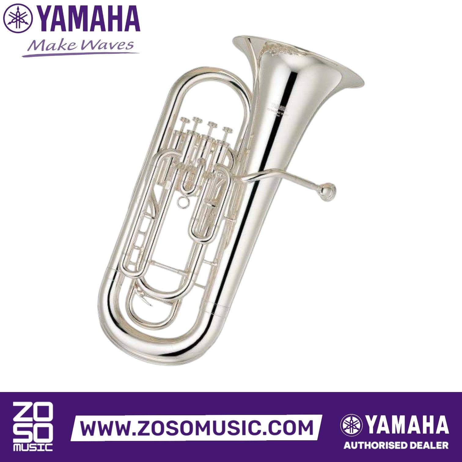 Zoso Music Yamaha YEP-321S intermediate Bb euphonium in silver-plated brass with four top-action valves