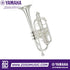 Zoso Music Yamaha YCR-2310SII student cornet in a polished silver-plated finish with a long model design