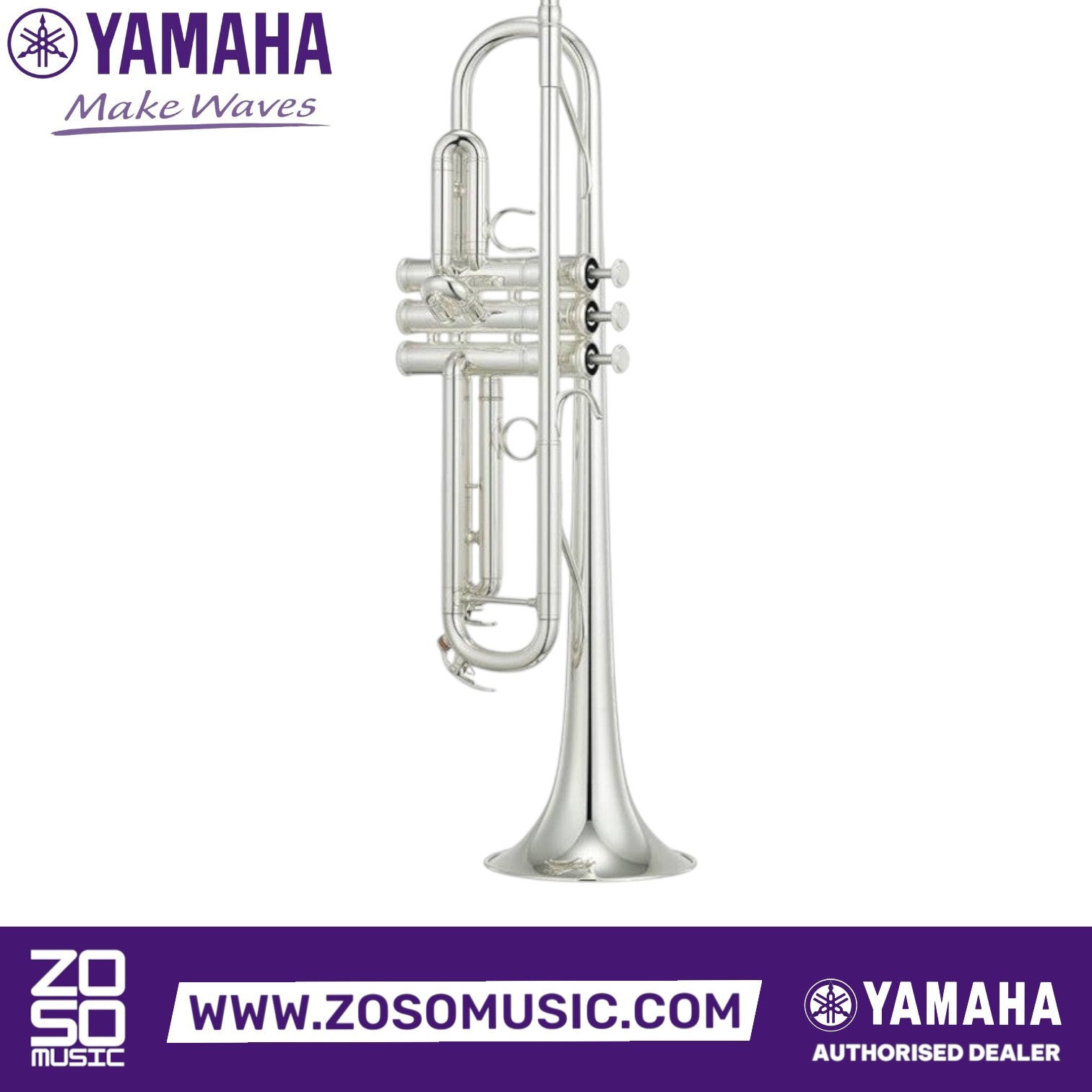 Zoso Music Yamaha YTR-4335GSII intermediate Bb trumpet in silver finish with gold brass bell