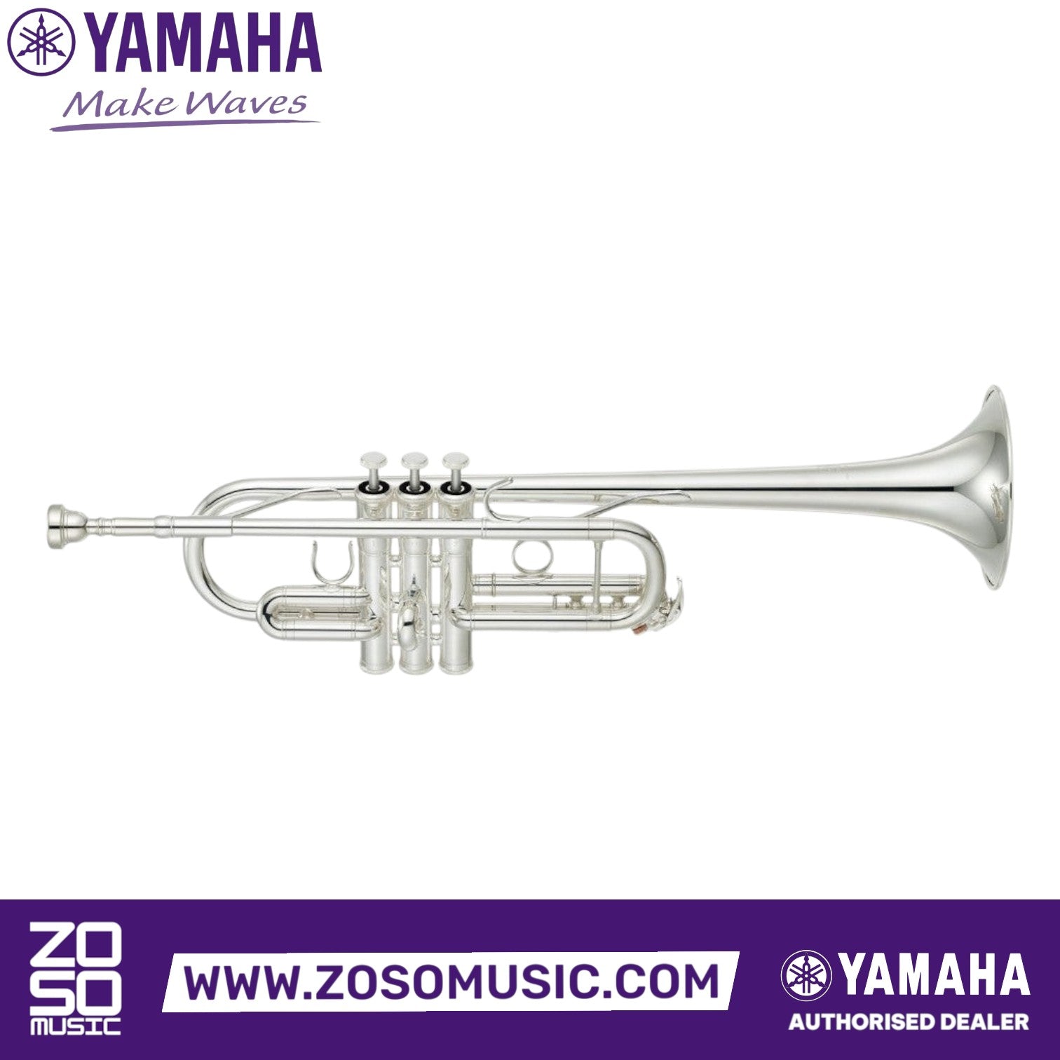 Zoso Music Yamaha YTR-4435SII silver-plated Bb/C trumpet with monel valves and adjustable finger ring
