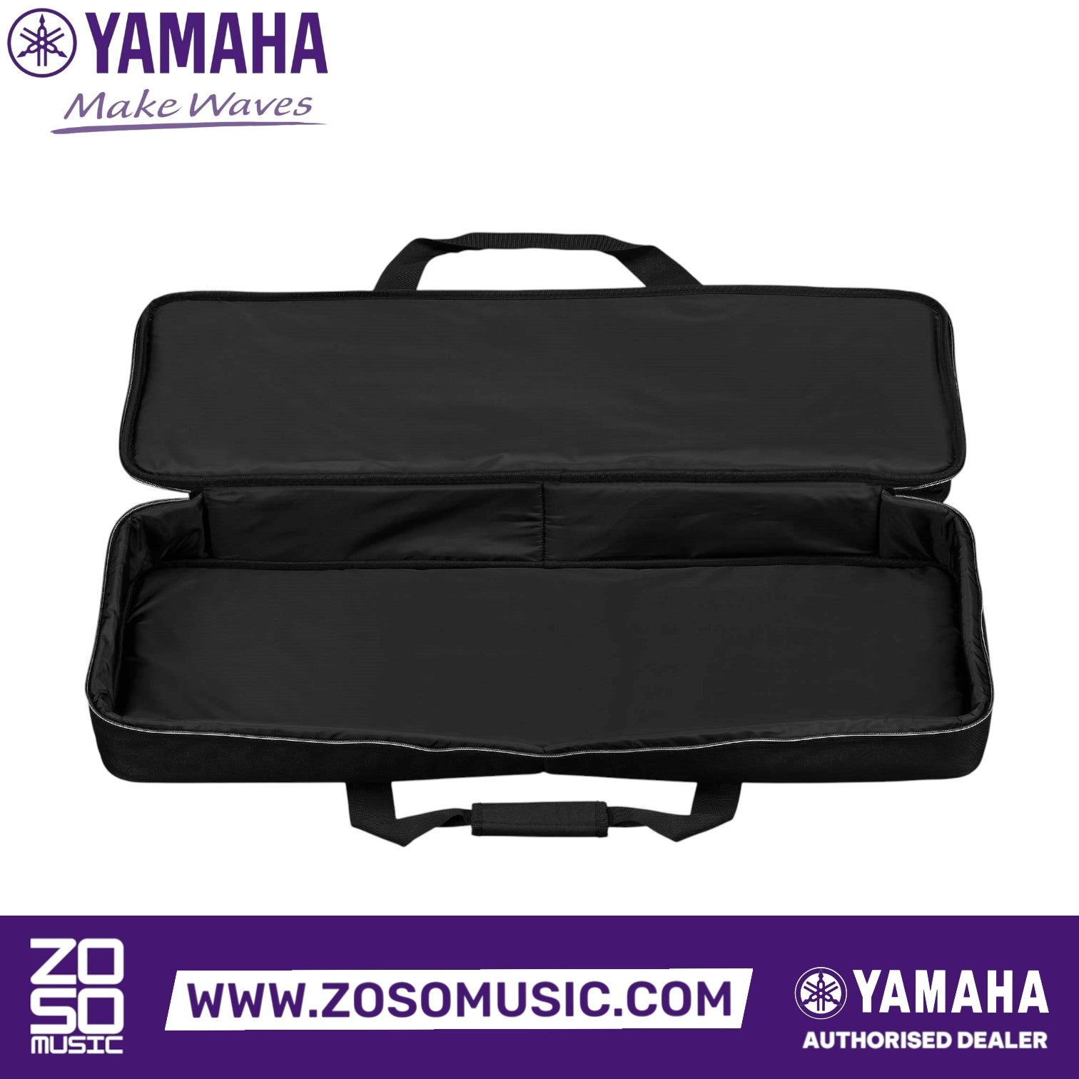 Zoso Music Yamaha SC-DE61 black soft keyboard case with padded interior and carrying handles for CK61 stage keyboard