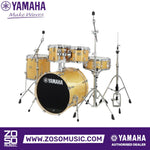 Zoso Music Yamaha Stage Custom 5-piece birch drum kit in natural gloss finish with included hardware stands