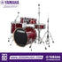 Zoso Music Yamaha Stage Custom 5-piece birch drum kit in deep red gloss finish with chrome hardware and drum stool