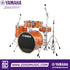 Zoso Music Yamaha Stage Custom 5-piece birch drum kit in a glossy orange finish with chrome hardware and stands.
