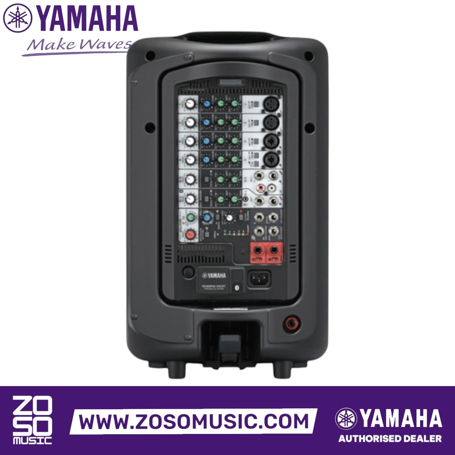 Zoso Music Yamaha Stagepas 400BT portable PA system mixer unit with multiple input channels and Bluetooth connectivity