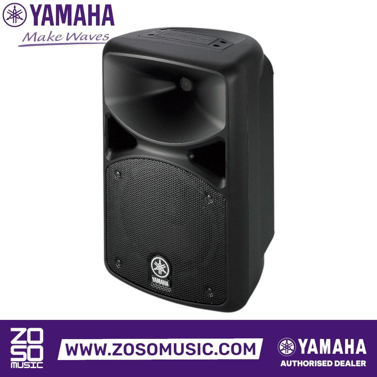 Zoso Music Yamaha Stagepas 400BT portable PA system black speaker unit with 8-inch woofer and 1-inch tweeter
