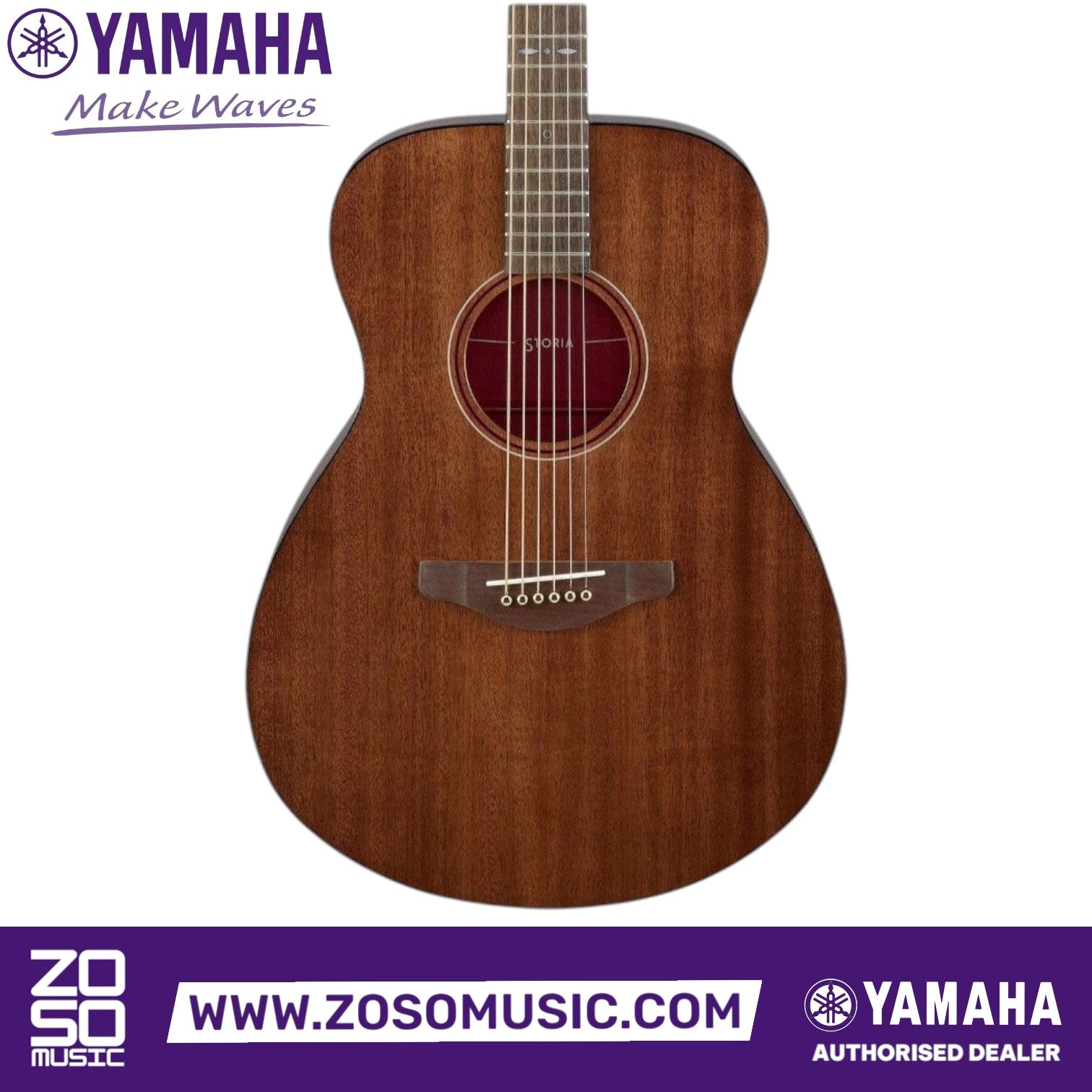 Zoso Music Yamaha Storia III concert acoustic guitar in chocolate brown solid mahogany with a glossy finish