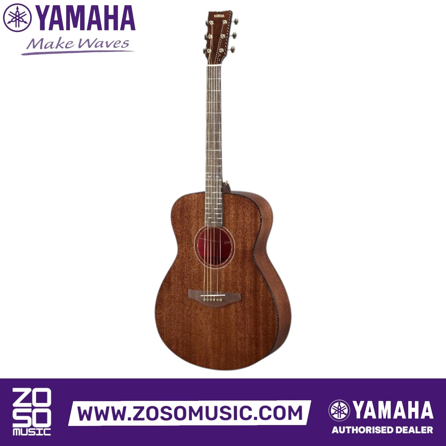 Zoso Music Yamaha Storia III concert acoustic guitar in chocolate brown solid mahogany with a glossy finish