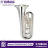 Zoso Music Yamaha YBB-105M student Bb tuba in silver finish with three top-action piston valves and upright bell.