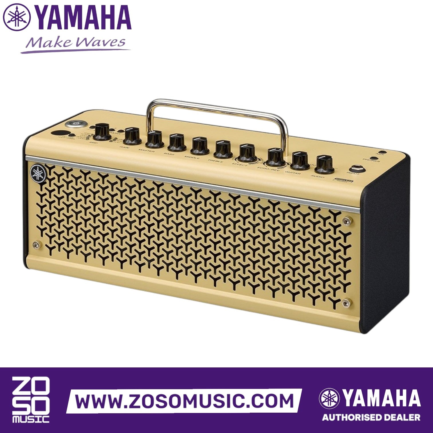 Zoso Music Yamaha THR10 II Wireless 20-watt desktop guitar amplifier in beige with black accents and carry handle