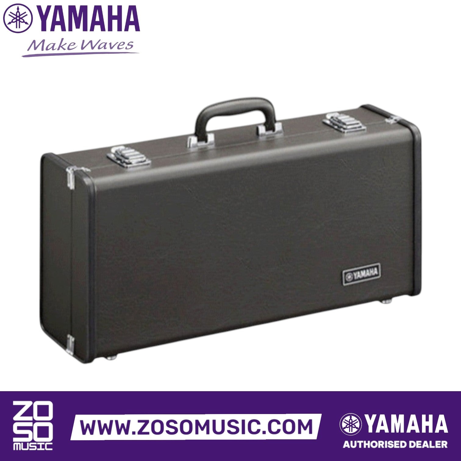 Zoso Music hard shell carrying case for Yamaha Xeno series Bb trumpet in black with silver hardware