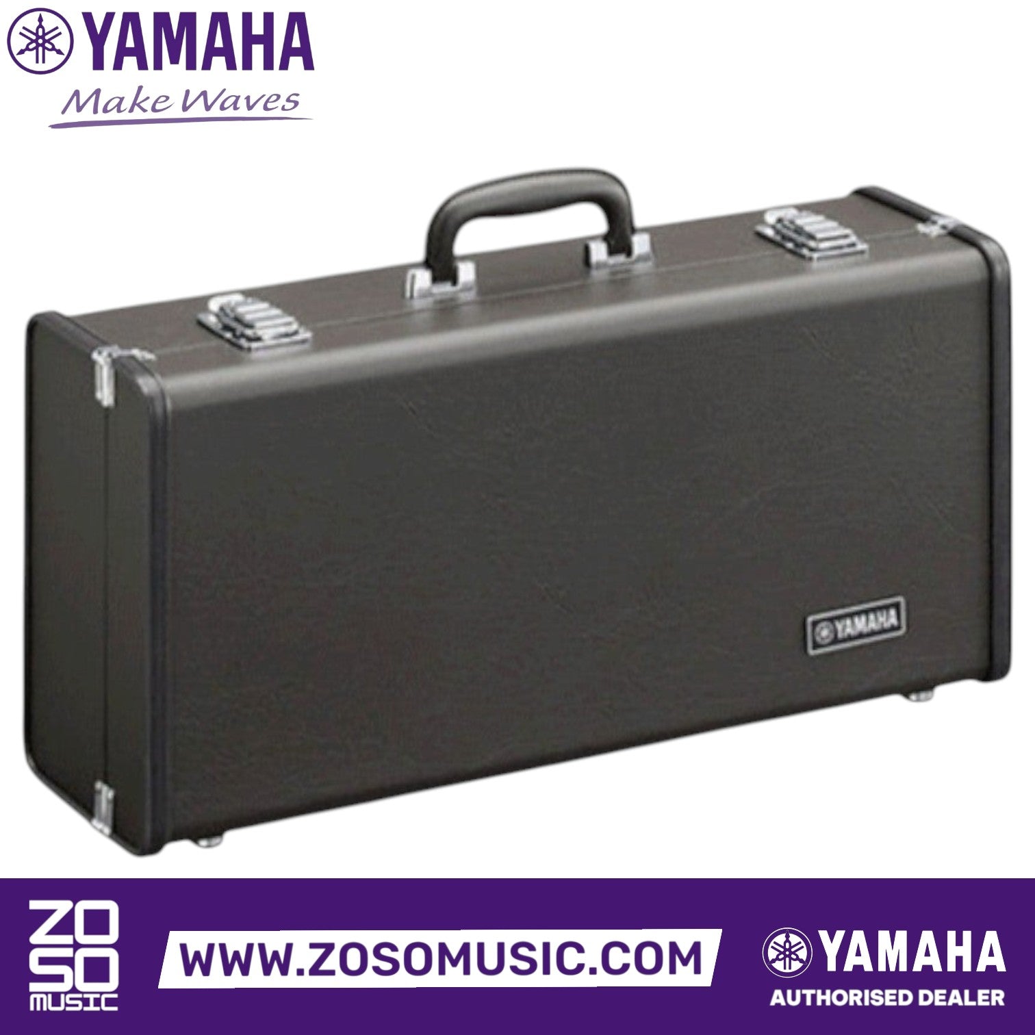 Zoso Music Yamaha YTR-2335S student trumpet hard carrying case in black with silver hardware