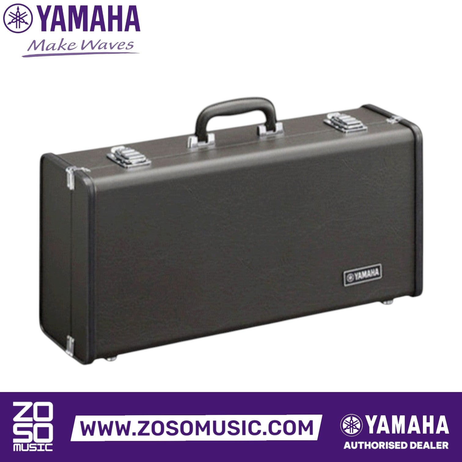 Zoso Music black hard-shell carrying case for Yamaha YTR-6610S professional trumpet with silver latches