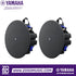 Zoso Music pair of black Yamaha VXC3F 3.5-inch low-profile full-range ceiling speakers for commercial audio systems.