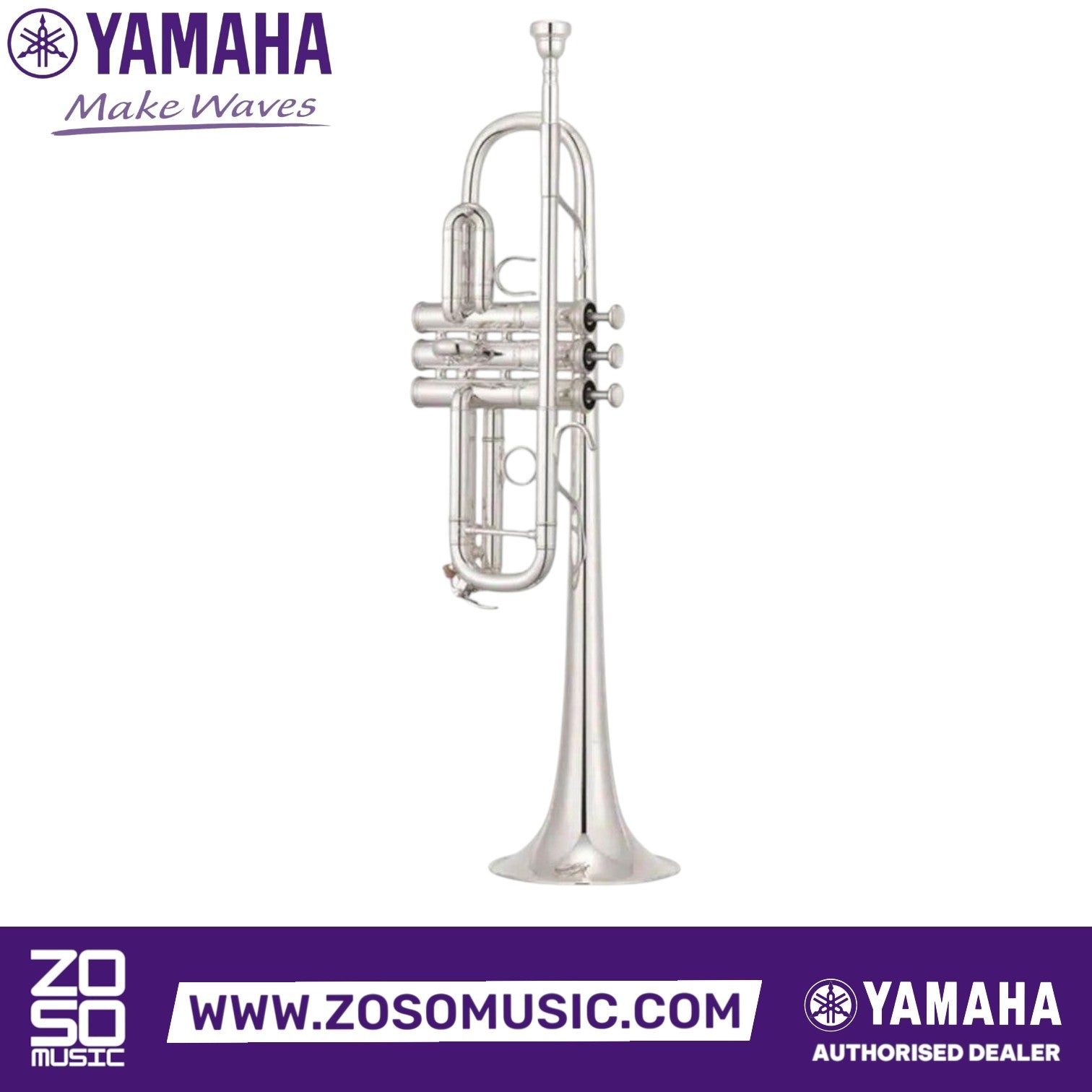 Zoso Music Yamaha YTR-8445GS Xeno Series C trumpet in silver plated finish with heavyweight brass construction