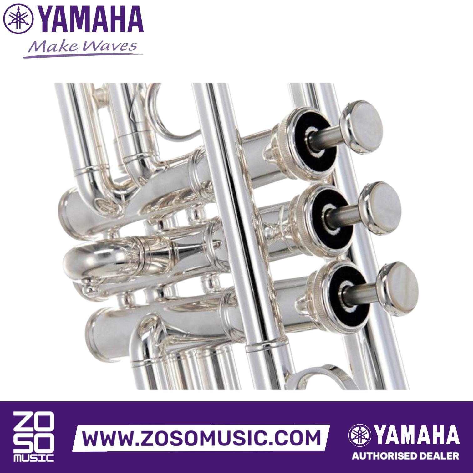 Zoso Music Yamaha Xeno Series silver-plated C trumpet valve section with monel valves and heavyweight construction