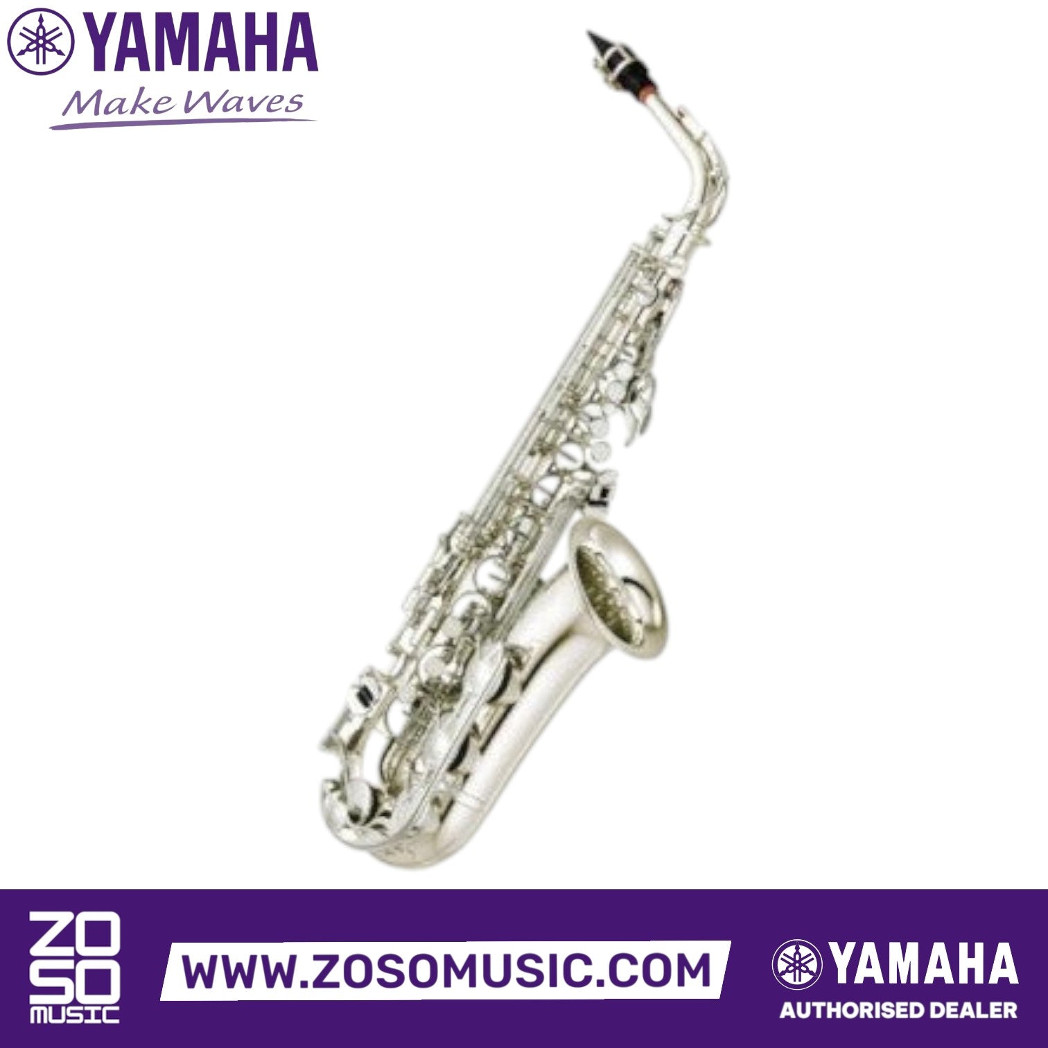 Zoso Music Yamaha YAS-280S student alto saxophone in silver plated brass with 4C mouthpiece