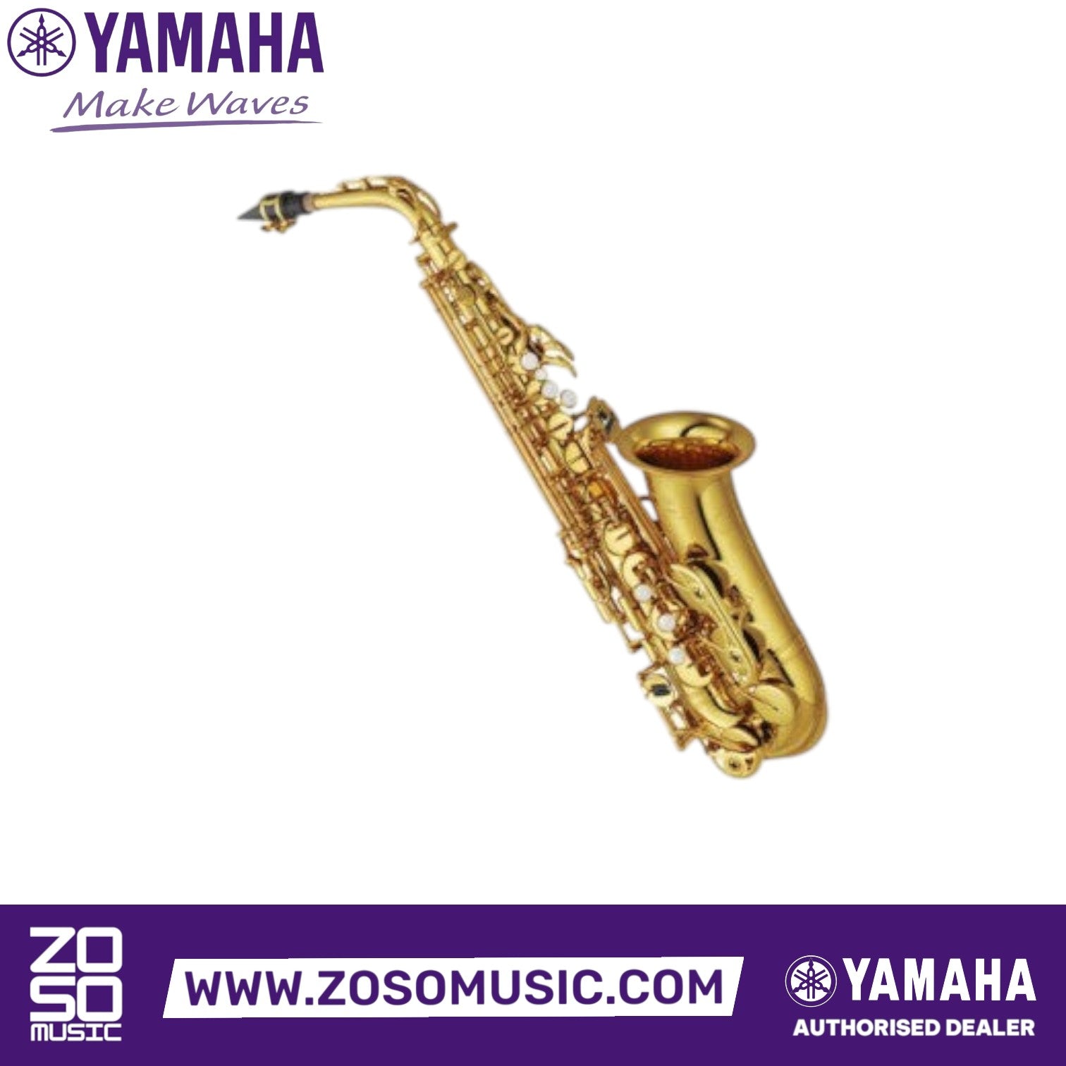 Zoso Music Yamaha YAS-62 professional alto saxophone in polished gold lacquer with intricate hand engraving