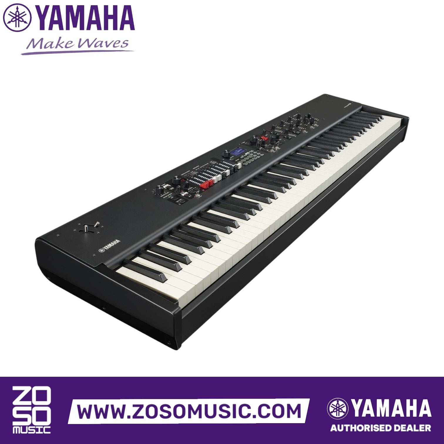 Zoso Music Yamaha YC88 88-key stage keyboard with weighted hammer-action keys and physical drawbar controls