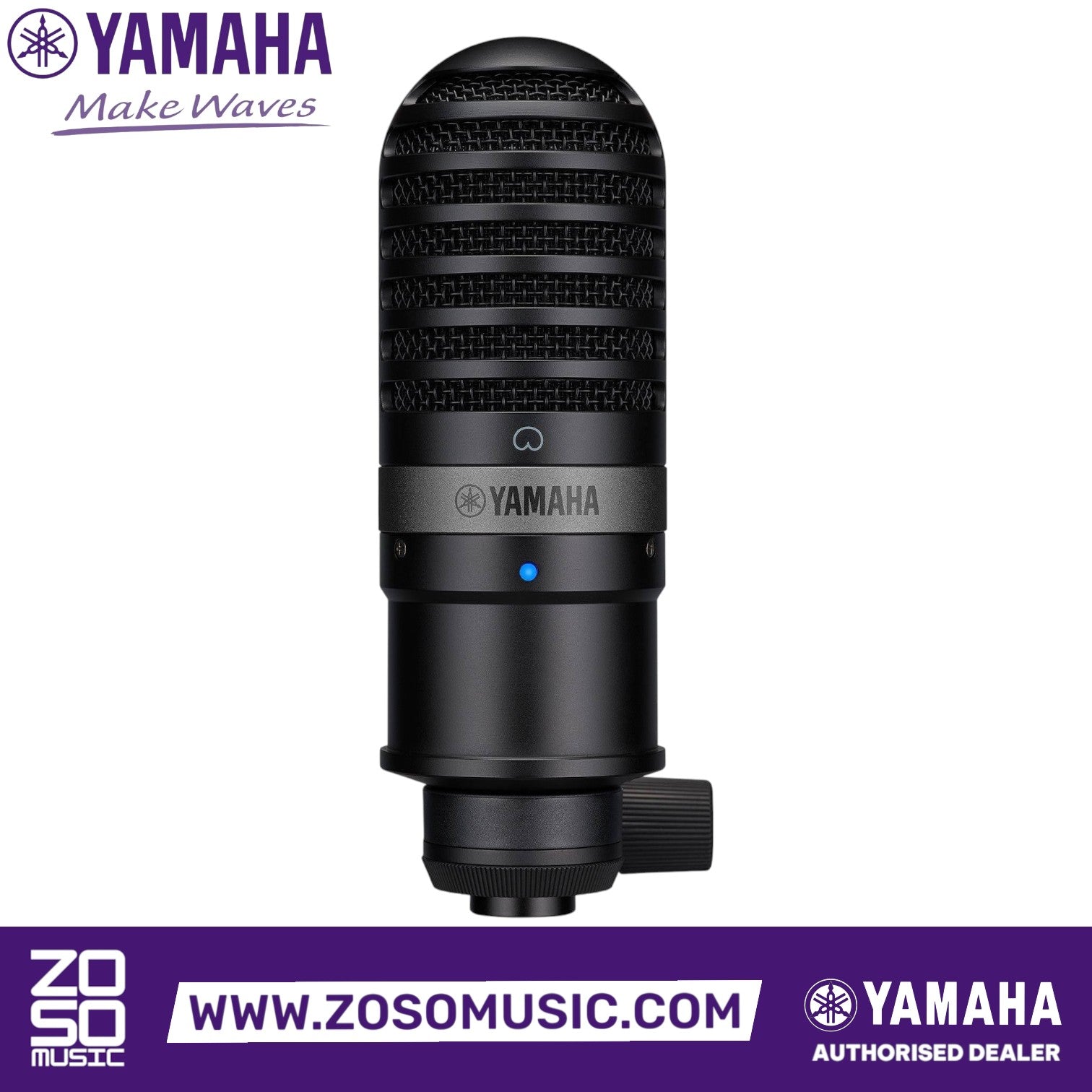 Zoso Music Yamaha YCM01 black condenser microphone with cardioid polar pattern for professional streaming and recording