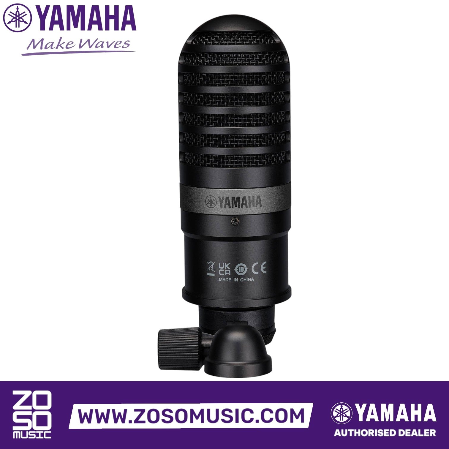Zoso Music black Yamaha YCM01 cardioid condenser microphone for streaming and studio recording