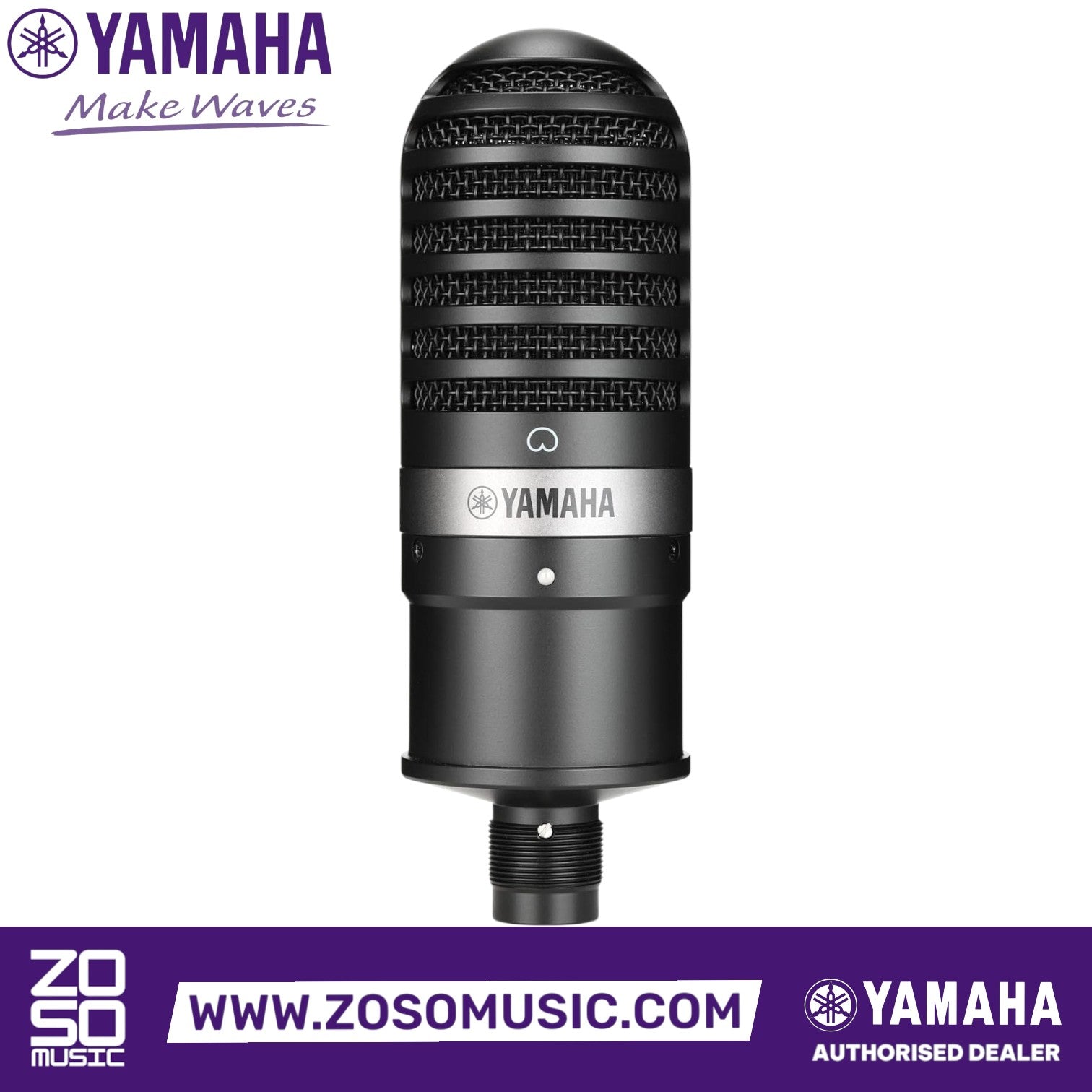 Zoso Music black Yamaha YCM01 cardioid condenser microphone for streaming and studio recording