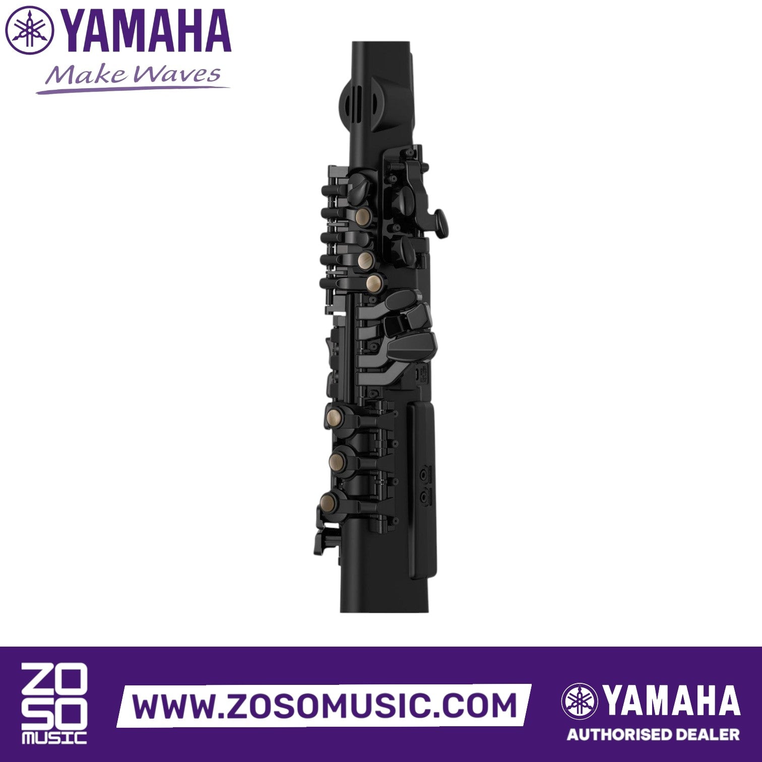 Zoso Music Yamaha YDS-120 digital saxophone with black finish and traditional key layout for authentic feel