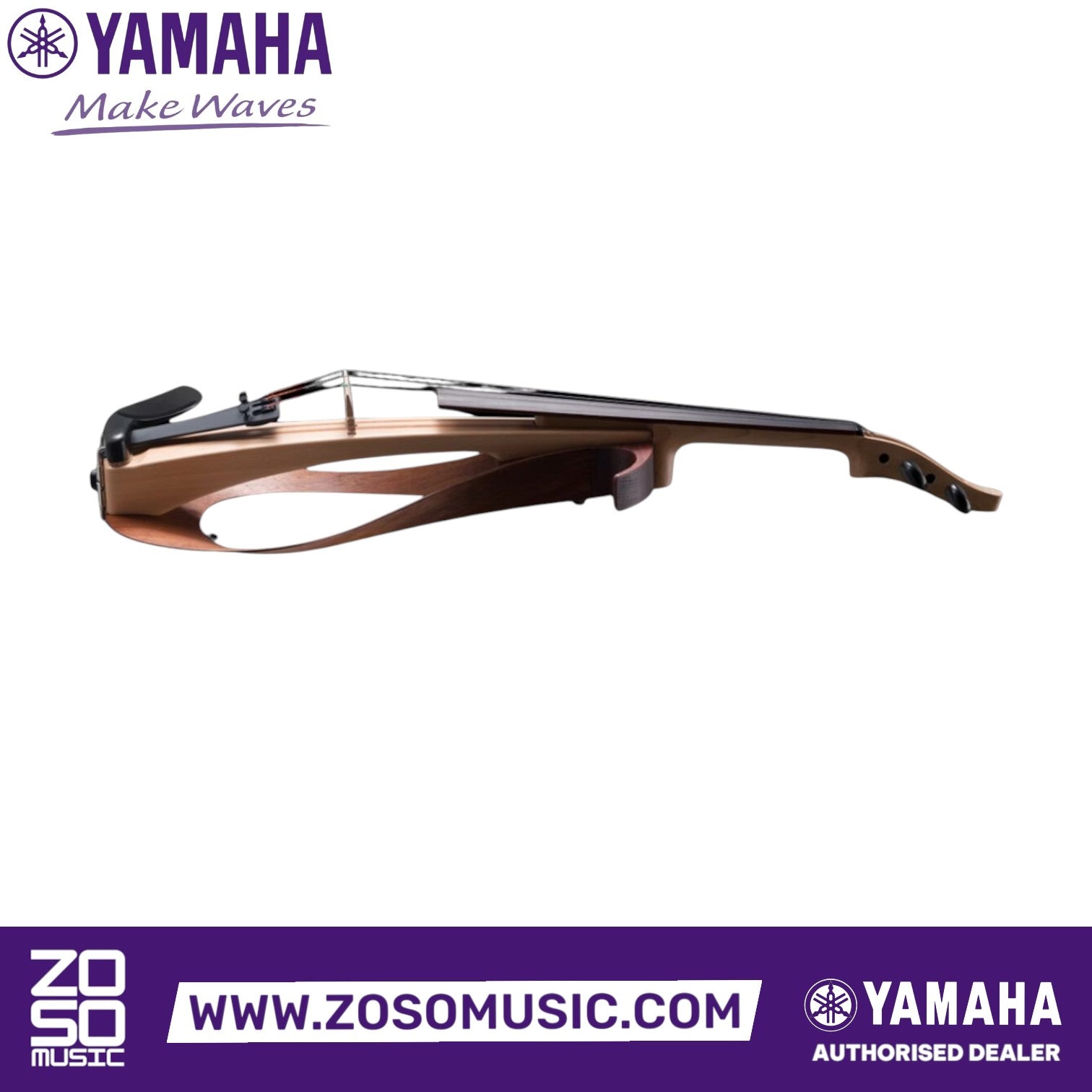 Zoso Music Yamaha YEV104 4-string electric violin in natural wood finish with a modern compact frame design