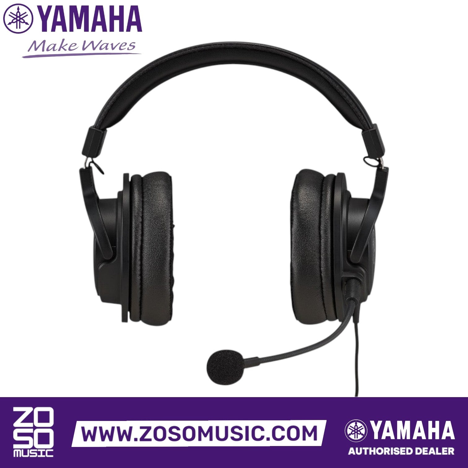 Zoso Music Yamaha YH-G01 lightweight black gaming headset with condenser microphone and comfortable mesh earpads