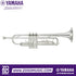 Zoso Music Yamaha YTR-3335S student Bb trumpet in silver-plated finish with reversed main tuning slide and brace.