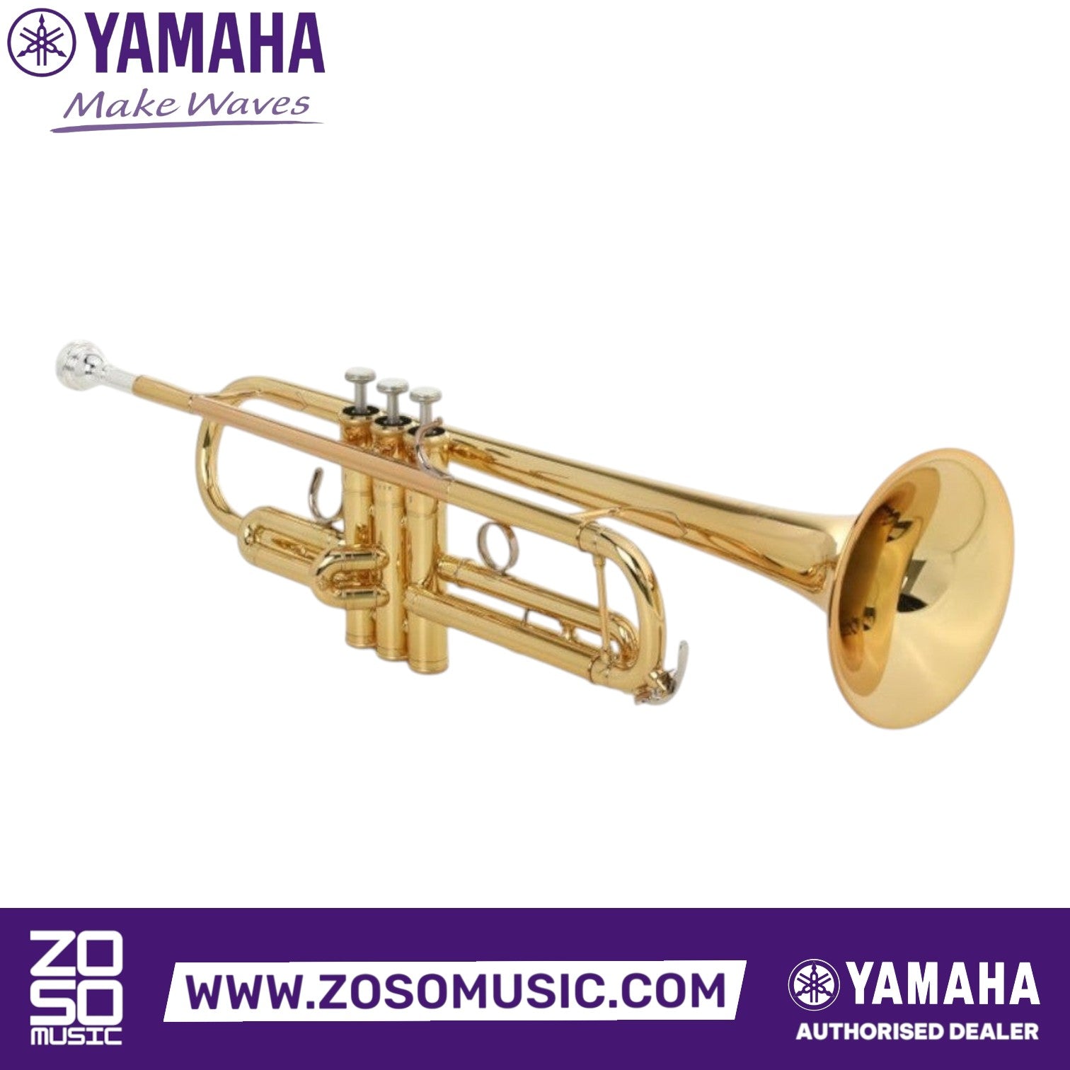 Zoso Music Yamaha YTR-6335 professional Bb trumpet in gold lacquer with a hand-hammered yellow brass bell