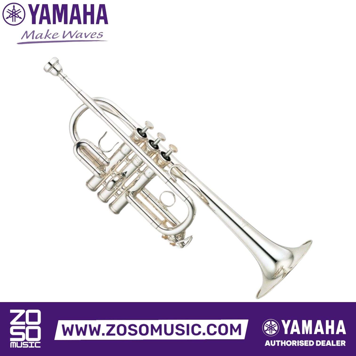 Zoso Music Yamaha YTR-6610S professional silver-plated Eb D lightweight trumpet with monel valves